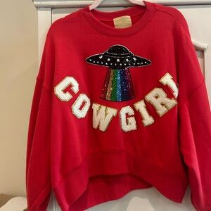 Judith March Red Cowgirl Sweatshirt